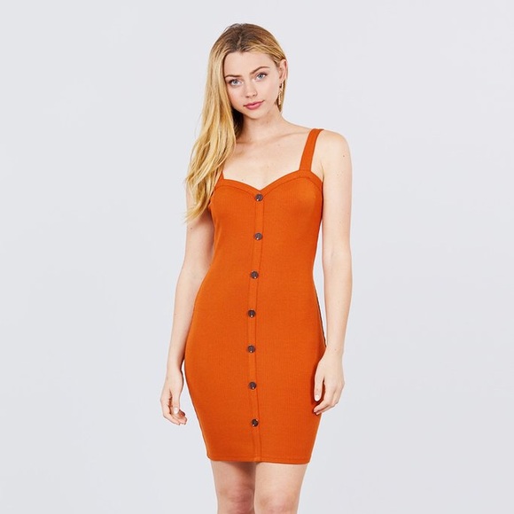 🧡Down Heavy Rib Rayon Spandex Mini Knit Dress🧡 - Picture 3 of 6